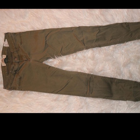 COPY - Army Green Velour Jeans - Picture 1 of 3